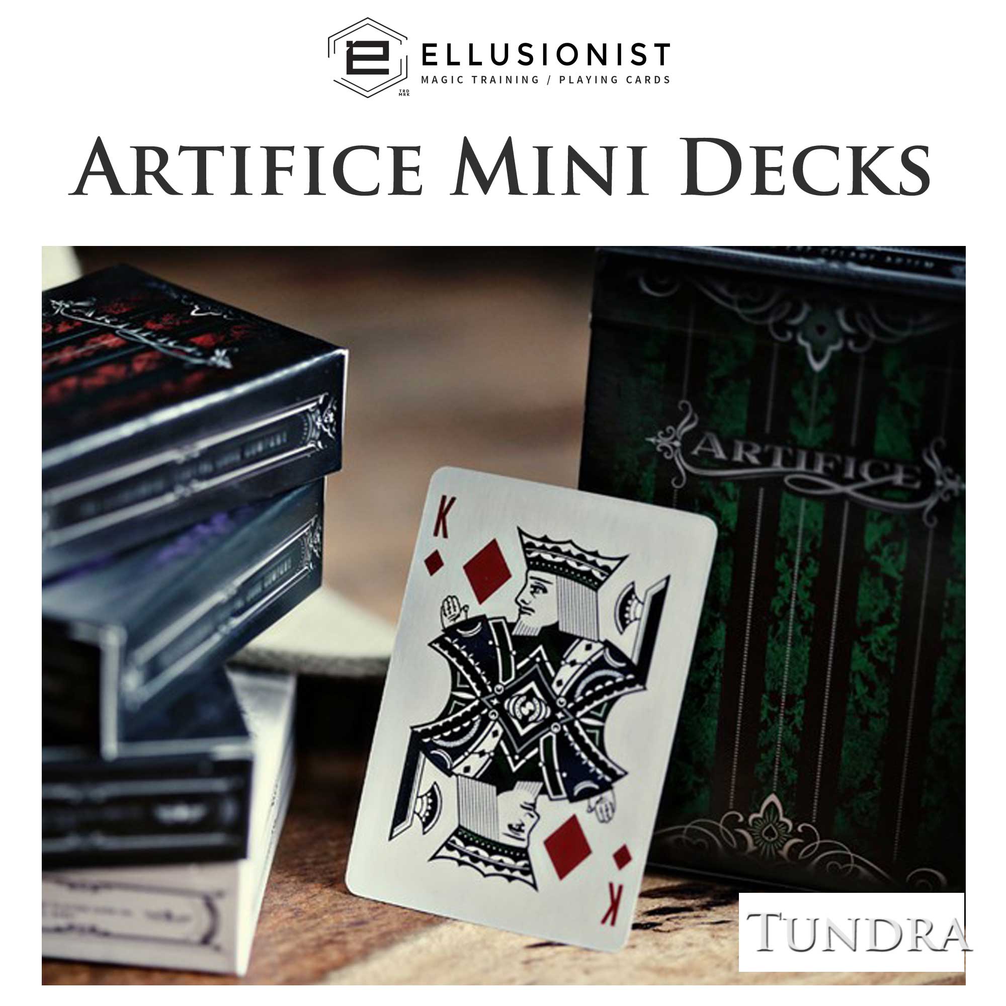 ARTIFICE MINI TUNDRA ONE DECK PLAYING CARDS BY ELLUSIONIST MAGIC TRICKS COLLECT 